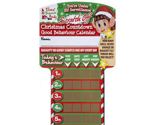 ELF SCRATCH OFF COUNT DOWN ADVENT CALENDAR