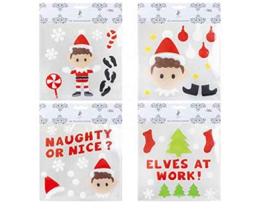 20cm 4ASST ELF GEL WINDOW STICKERS