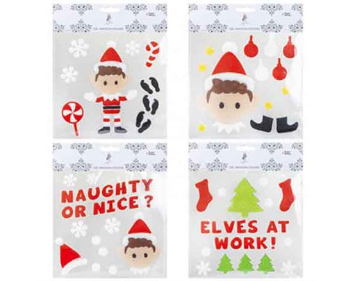20cm 4ASST ELF GEL WINDOW STICKERS