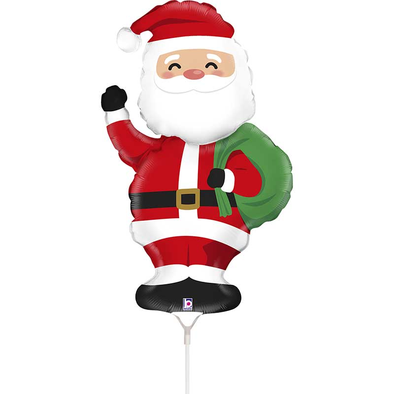 14in SANTA MINI AIR FILL FOIL BALLOON 10S