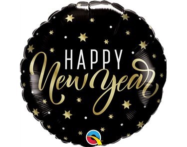 18in NEW YEAR GOLD STARS FOIL BALLOON