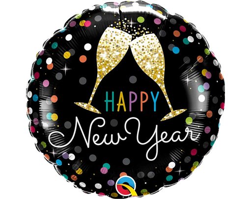 18in NEW YEAR BUBBLY WINE FOIL BALLOON