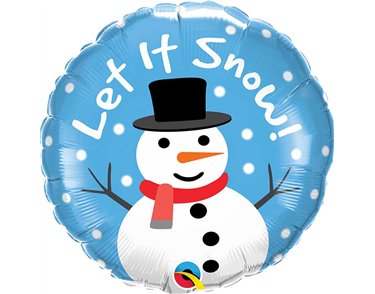 18in LET IT SNOW SNOWMAN FOIL BALLOON