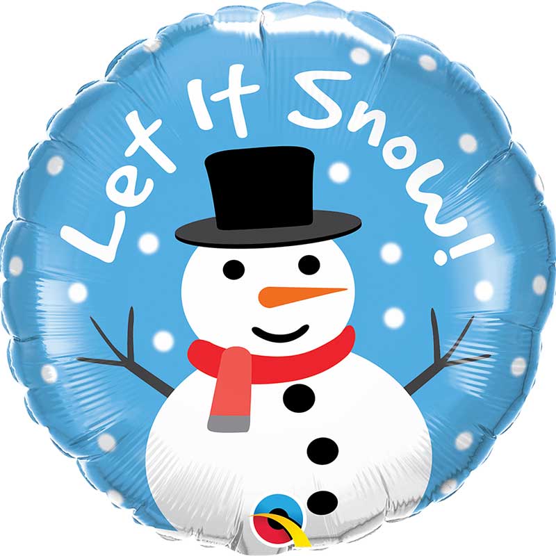 18in LET IT SNOW SNOWMAN FOIL BALLOON