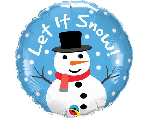 18in LET IT SNOW SNOWMAN FOIL BALLOON