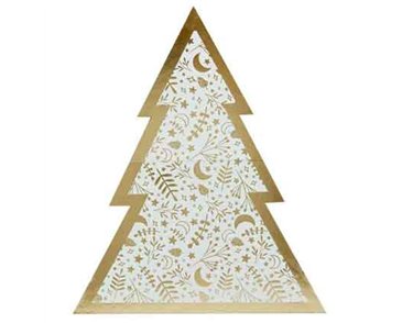 GOLD CHRISTMAS TREE PATTERNED GRAZING BOARD