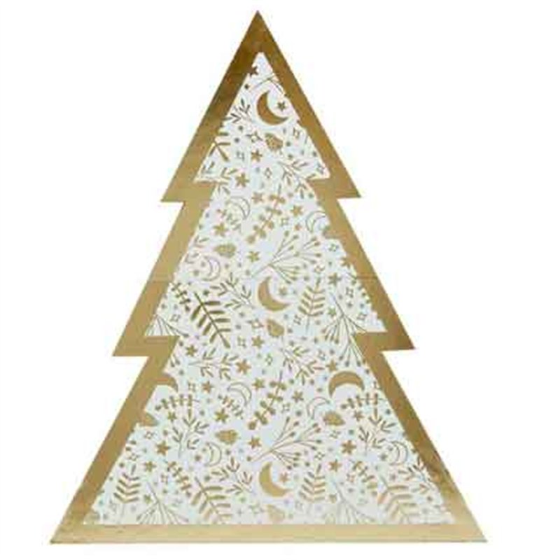 GOLD CHRISTMAS TREE PATTERNED GRAZING BOARD