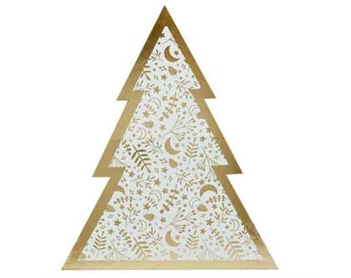 GOLD CHRISTMAS TREE PATTERNED GRAZING BOARD