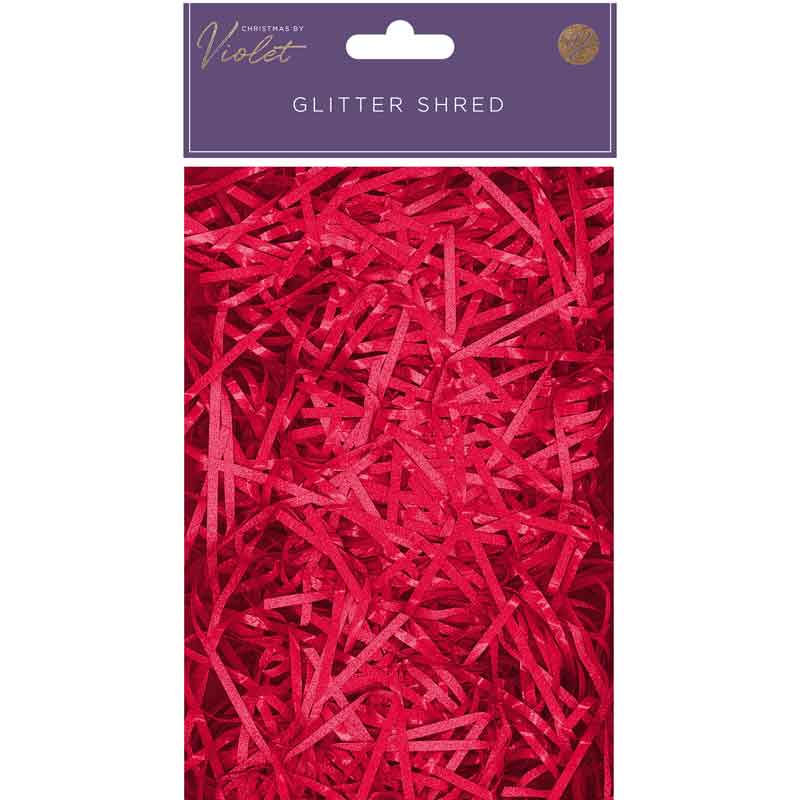 RED GLITTER SHREDDED TISSUE PAPER 12S