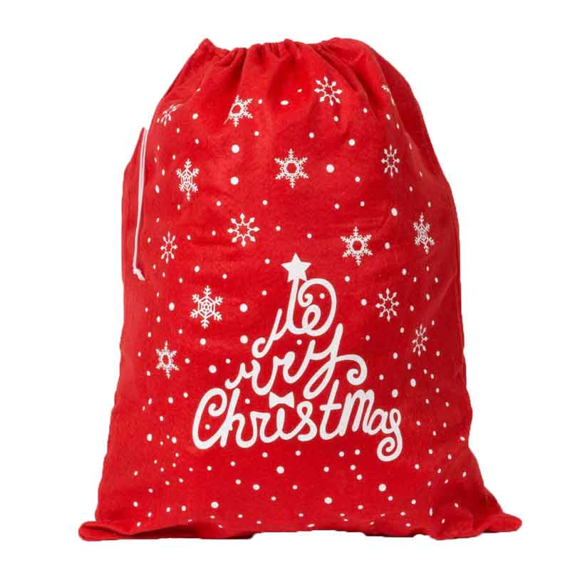 60x48cm MERRY CHRISTMAS FELT SACK 10S
