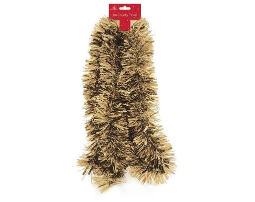2m GOLD CHUNKY TINSEL