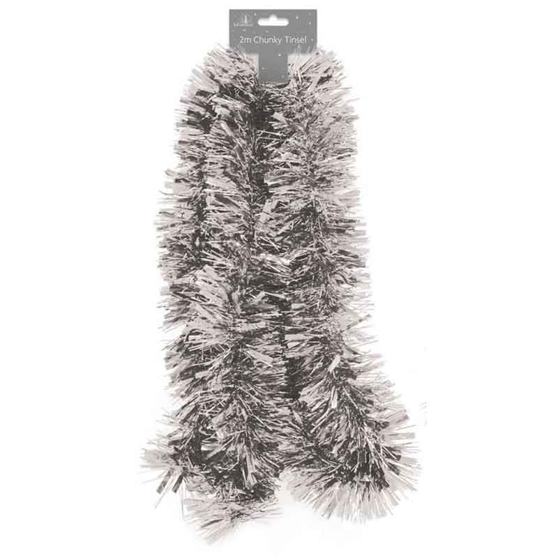 2m SILVER CHUNKY TINSEL