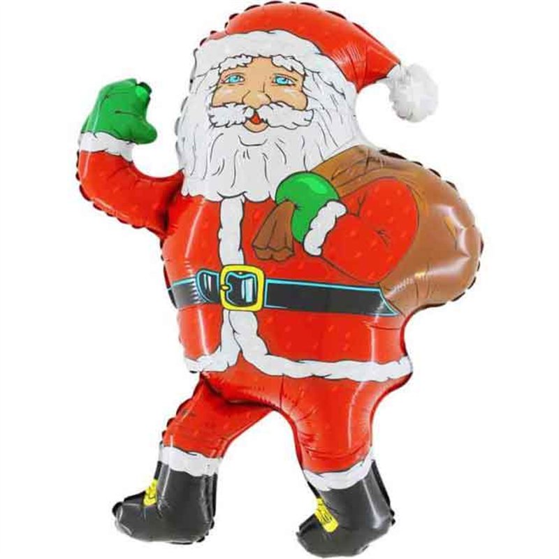28in TRADITIONAL WALKING SANTA FOIL BALLOON