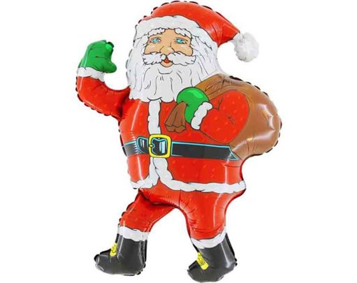 28in TRADITIONAL WALKING SANTA FOIL BALLOON