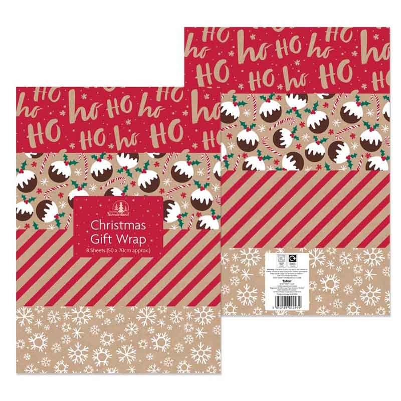8SHEETS KRAFT FLAT WRAP
