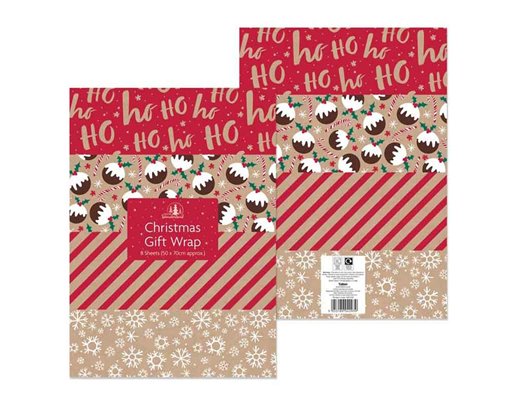 8SHEETS KRAFT FLAT WRAP