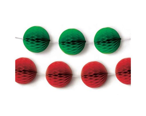 2PK XMAS HONEYCOMB GARLAND PAPER DECORATIONS