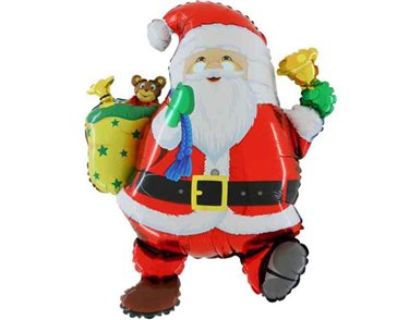 26in CUTE WALKING SANTA FOIL BALLOON