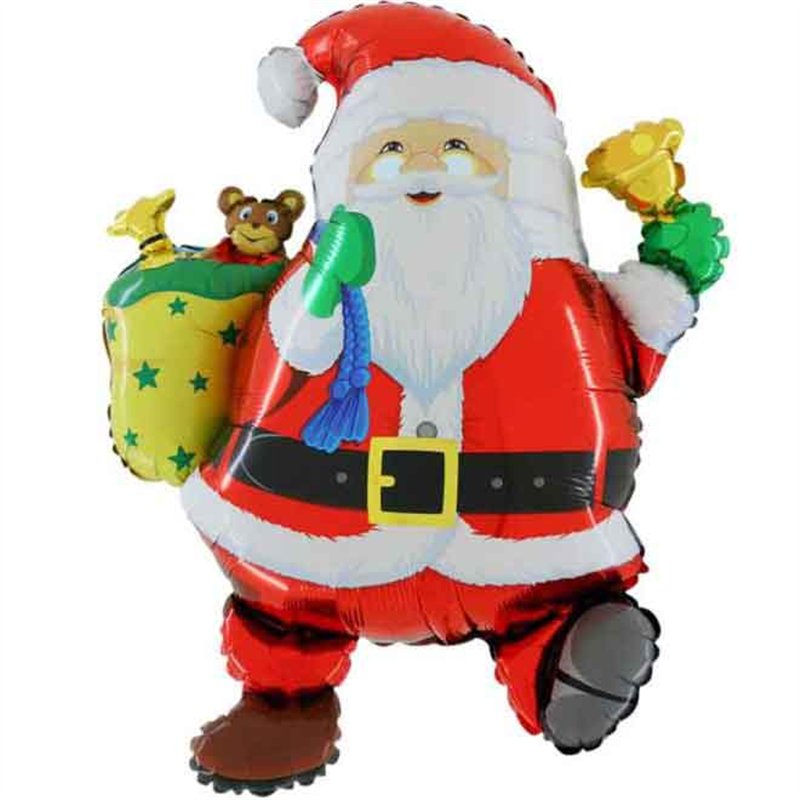 26in CUTE WALKING SANTA FOIL BALLOON
