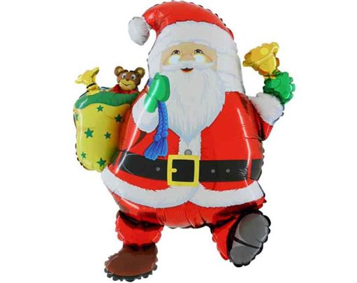 26in CUTE WALKING SANTA FOIL BALLOON