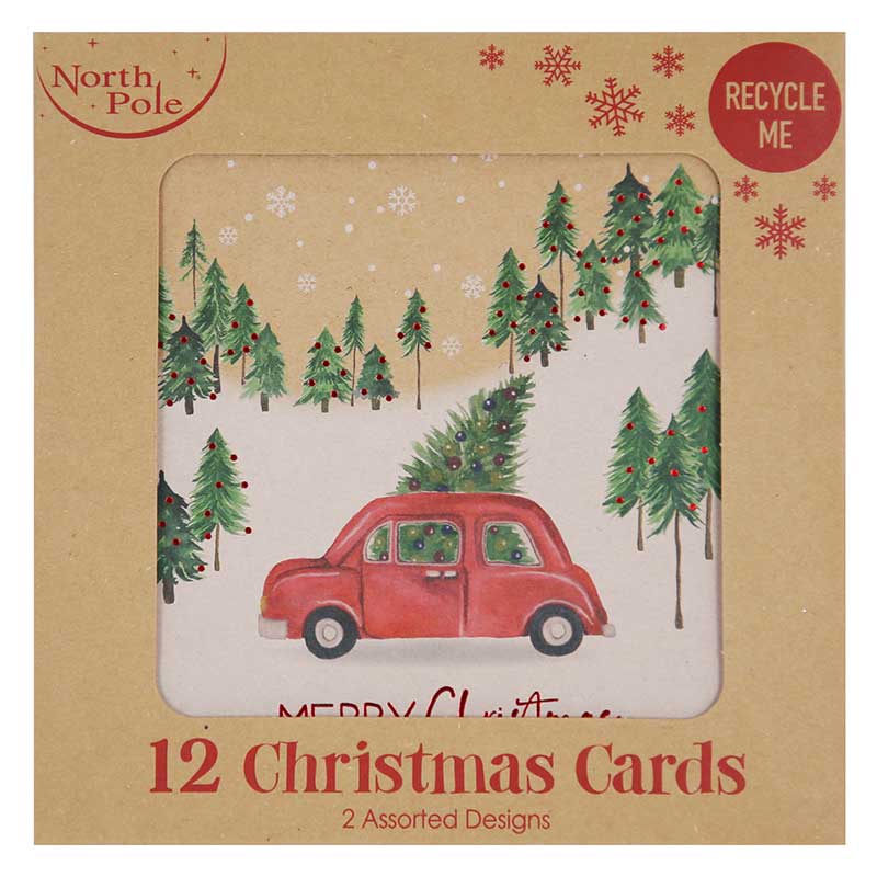 12PK DRIVING HOME KRAFT WINDOW BOXED CARDS 24S