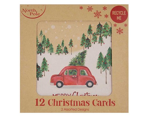 12PK DRIVING HOME KRAFT WINDOW BOXED CARDS 24S