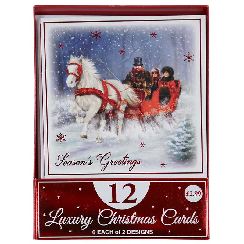 12PK CARRIAGE AND HORSE ACETATE BOXED CARDS 24S