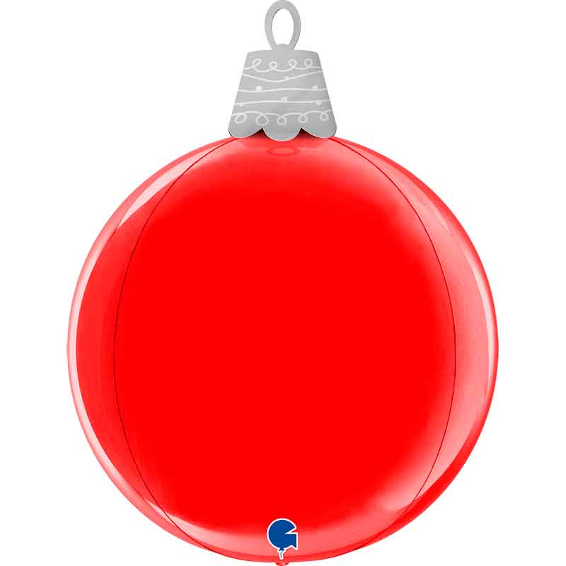 25in 4D RED CHRISTMAS BALL AIR FILL FOIL BALLOON