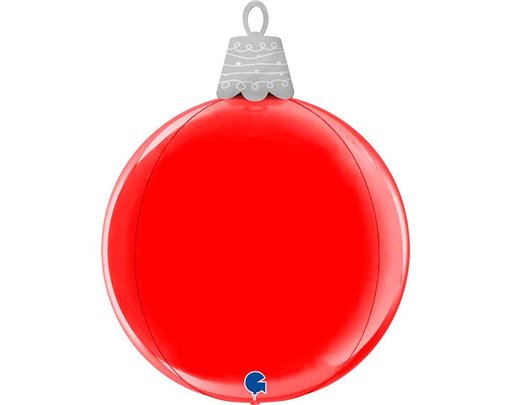 25in 4D RED CHRISTMAS BALL AIR FILL FOIL BALLOON
