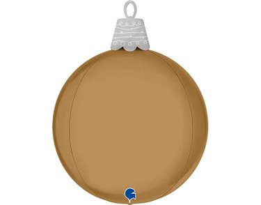 25in 4D PLATINUM CHAMPAGNE CHRISTMAS BALL AIR FILL FOIL BALLOON