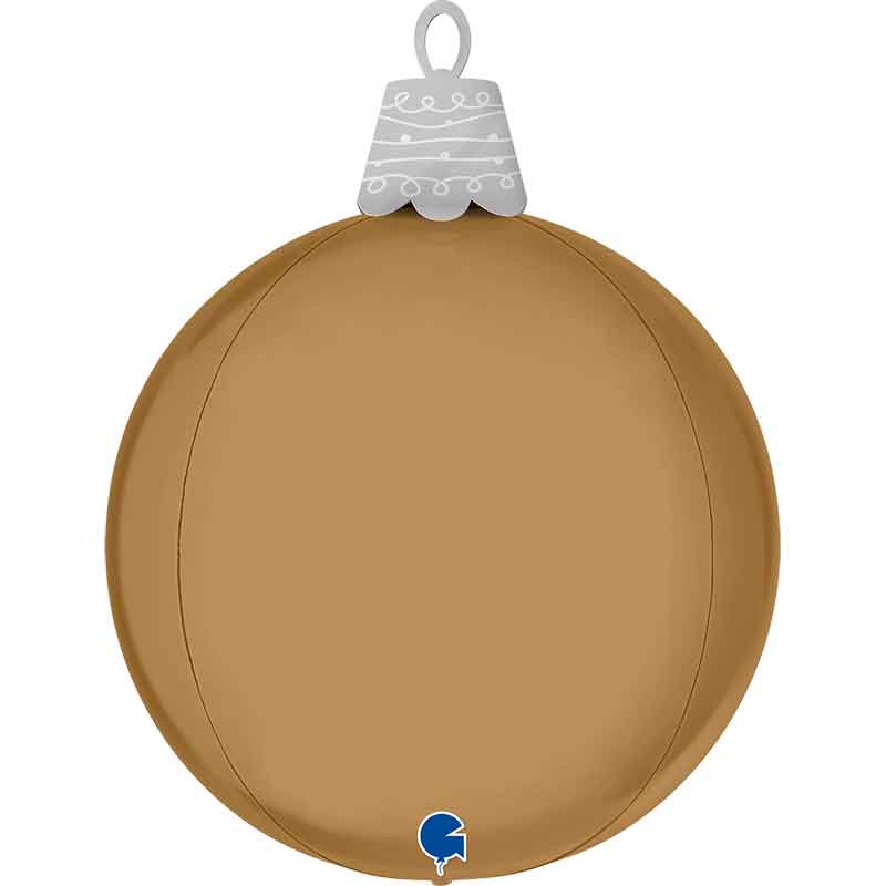 25in 4D PLATINUM CHAMPAGNE CHRISTMAS BALL AIR FILL FOIL BALLOON