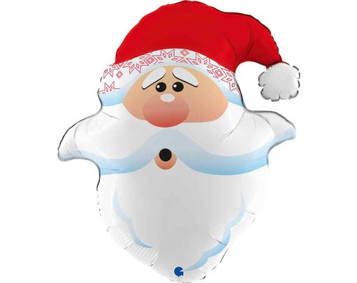 26in CURIOUS SANTA HEAD FOIL BALLOON