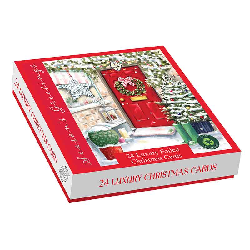 24PK HOME FOR CHRISTMAS SQUARE LUXURY BOXED CARDS