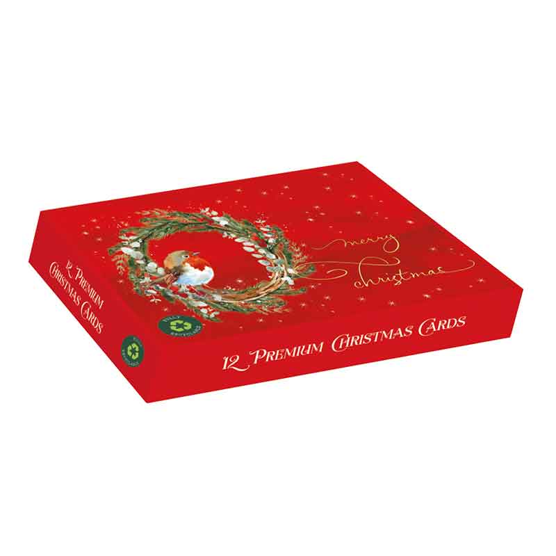 12PK RED RED ROBIN LANDSCAPE PREMIUM BOXED CARDS
