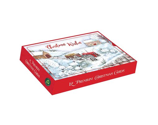 12PK A WINTER MORN LANDSCAPE PREMIUM BOXED CARDS