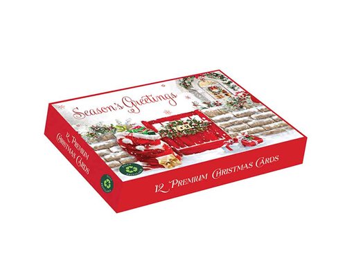 12PK HOME FOR CHRISTMAS LANDSCAPE PREMIUM BOXED CARDS