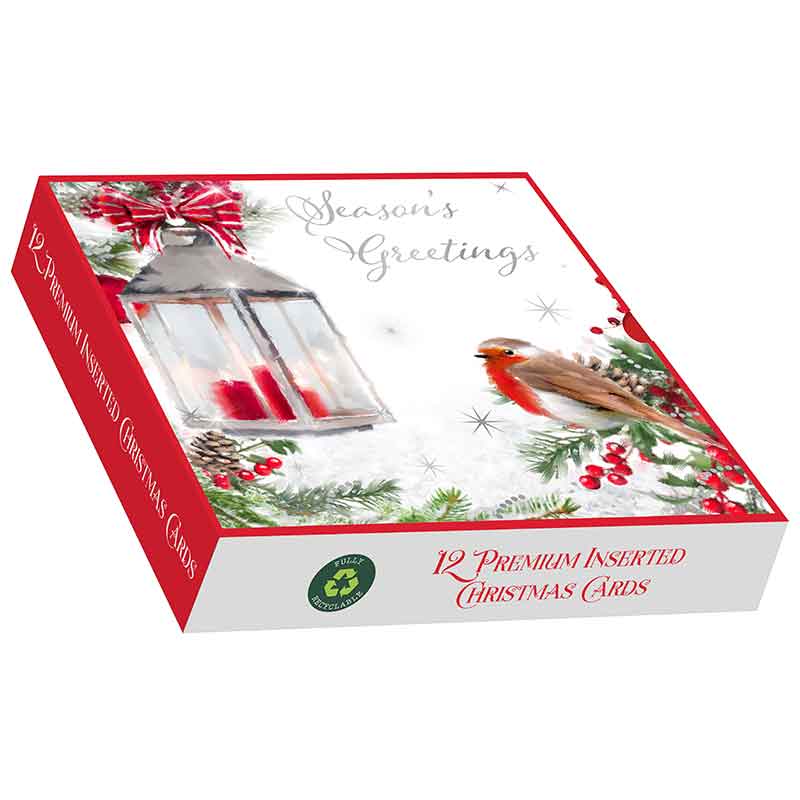 12PK WINTER ROBIN SQUARE PREMIUM BOXED CARDS