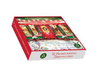 12PK CHRISTMAS TIME SQUARE PREMIUM BOXED CARDS