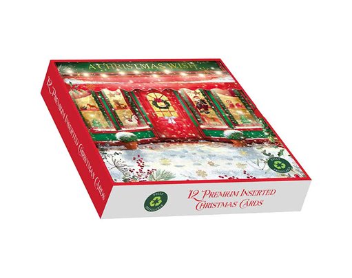 12PK CHRISTMAS TIME SQUARE PREMIUM BOXED CARDS