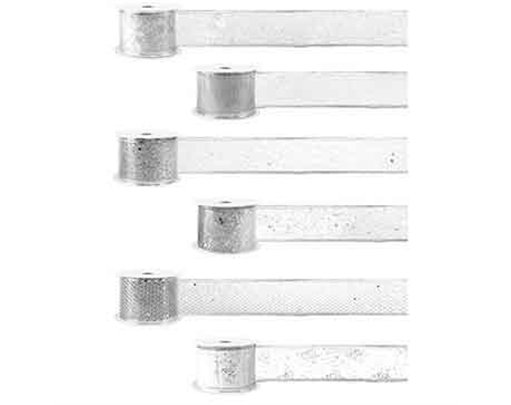 6ASST SILVER WIRED CHRISTMAS RIBBON 18S