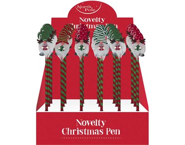 NOVLETY CHRISTMAS GONK BEARD PEN 18S