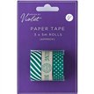 3PK GREEN CHRISTMAS PAPER TAPE 12S