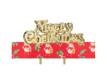 SWEET CHRISTMAS ROBIN RIBBON AND MOTTO KIT GOLD