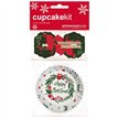 28PC MERRY CHRISTMAS WREATH CUPCAKE KIT