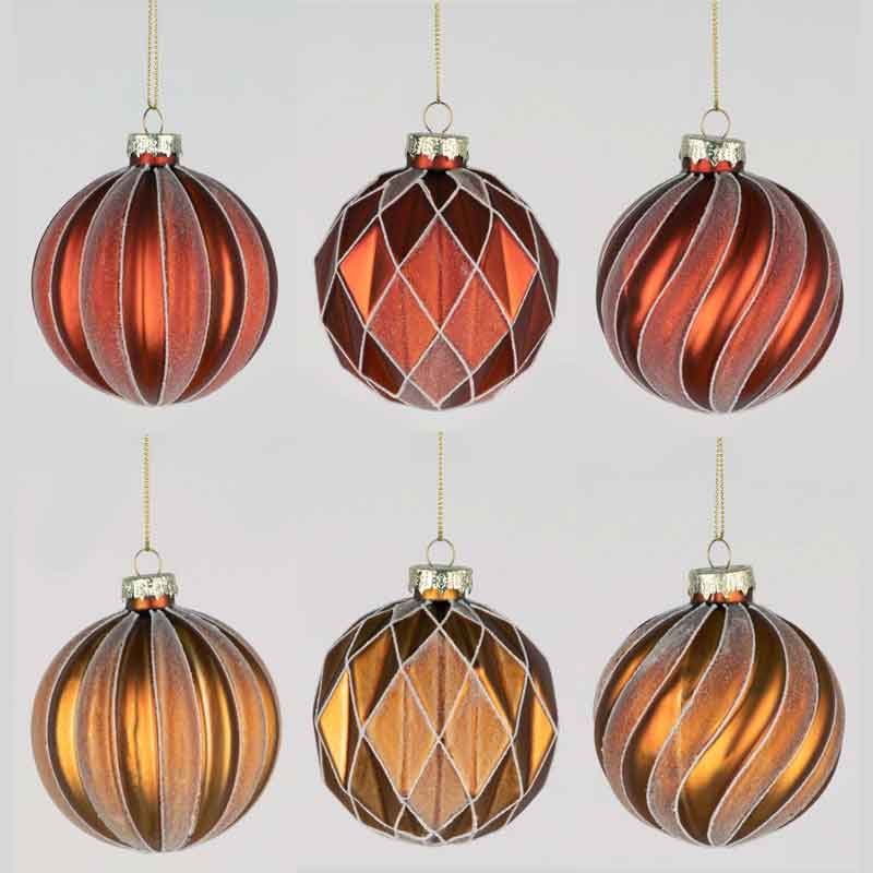 8cm 6ASST GLASS BALL DECORATION 12S