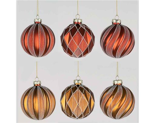 8cm 6ASST GLASS BALL DECORATION 12S