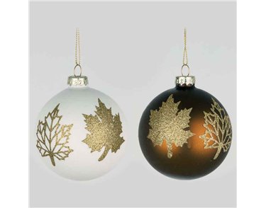 8cm 2ASST GLASS BALL DECORATION 12S