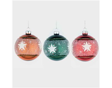 8CM 3ASST GLASS BALL DECORATION 12S