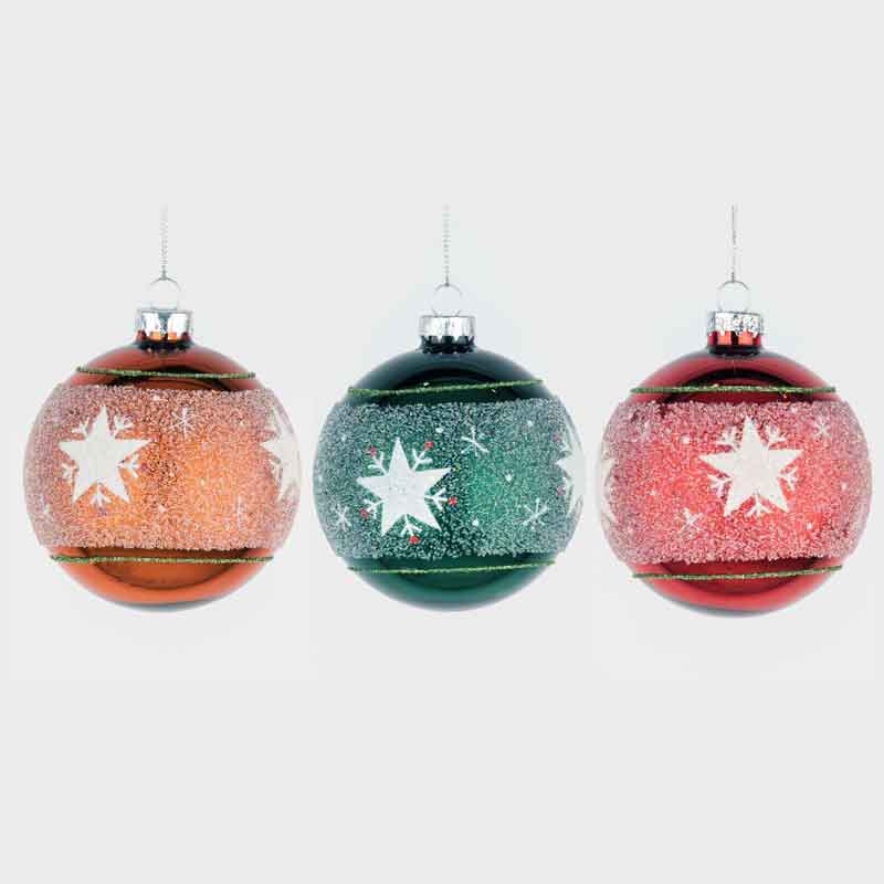 8CM 3ASST GLASS BALL DECORATION 12S