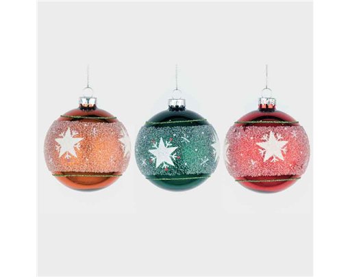 8CM 3ASST GLASS BALL DECORATION 12S
